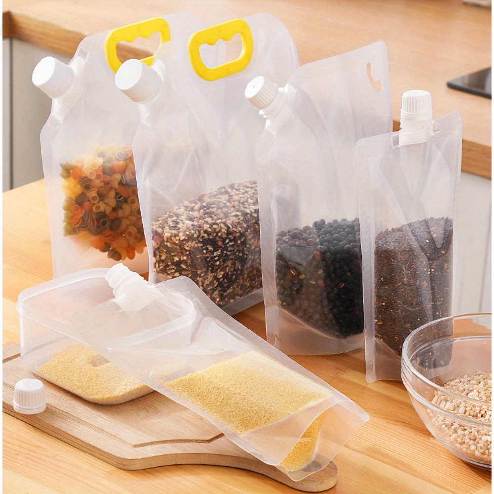 Sealed Storage Bag Cereal Rice Airtight Kitchen Organizer Moisture-Proof  Insect-Proof Transparent Thickened Portable Food Bag