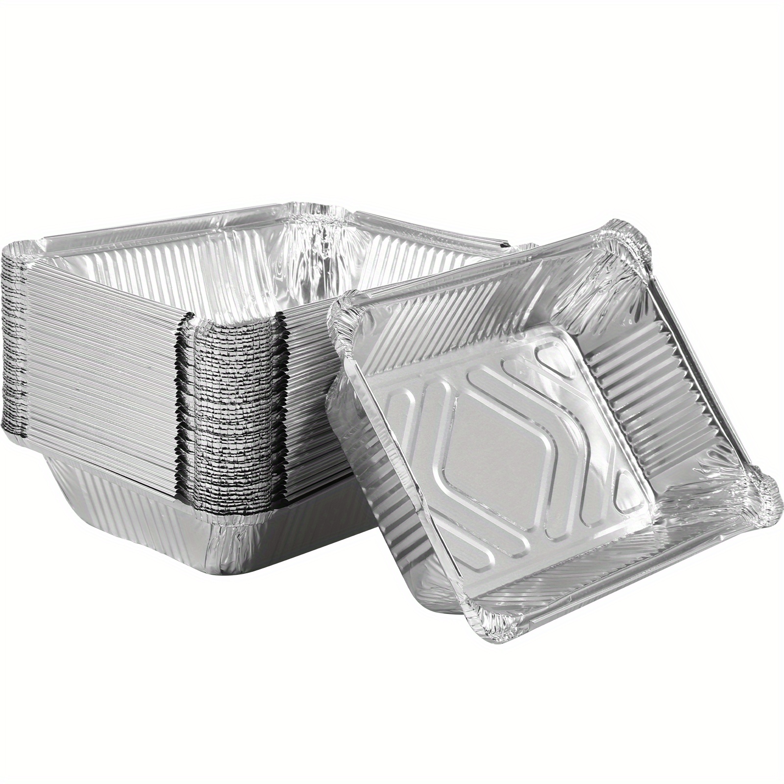  ULTECHNOVO 50Pcs Aluminum foil tin box containers for food foil  food containers bbq pan liners bbq tin foil tray disposable foil liners  aluminium trays bbq accessories cooking utensils bulk: Home 