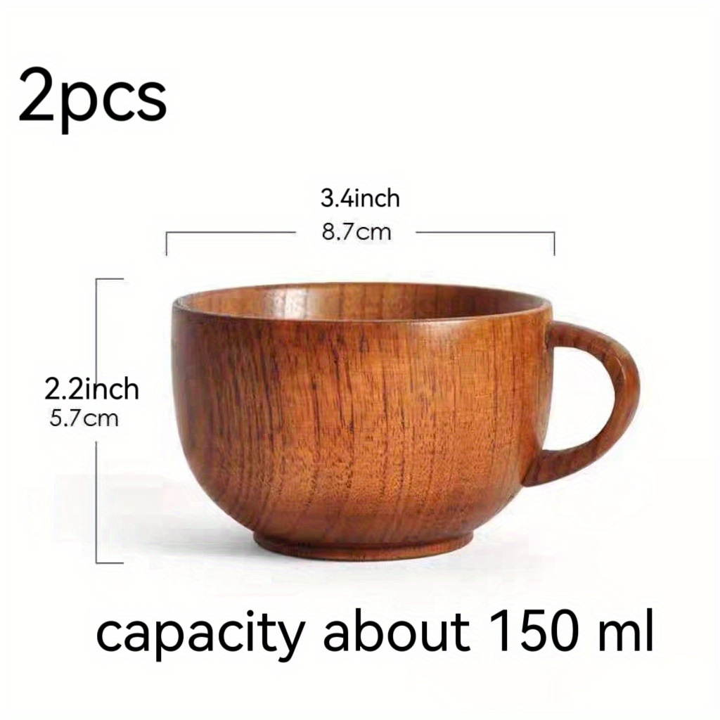 Handmade Wooden Coffee Cups, Natural Wood Milk Cups With Handle, Perfect  For Coffee Or Tea, Ideal For A Cozy And Rustic Drinking Experience - Temu