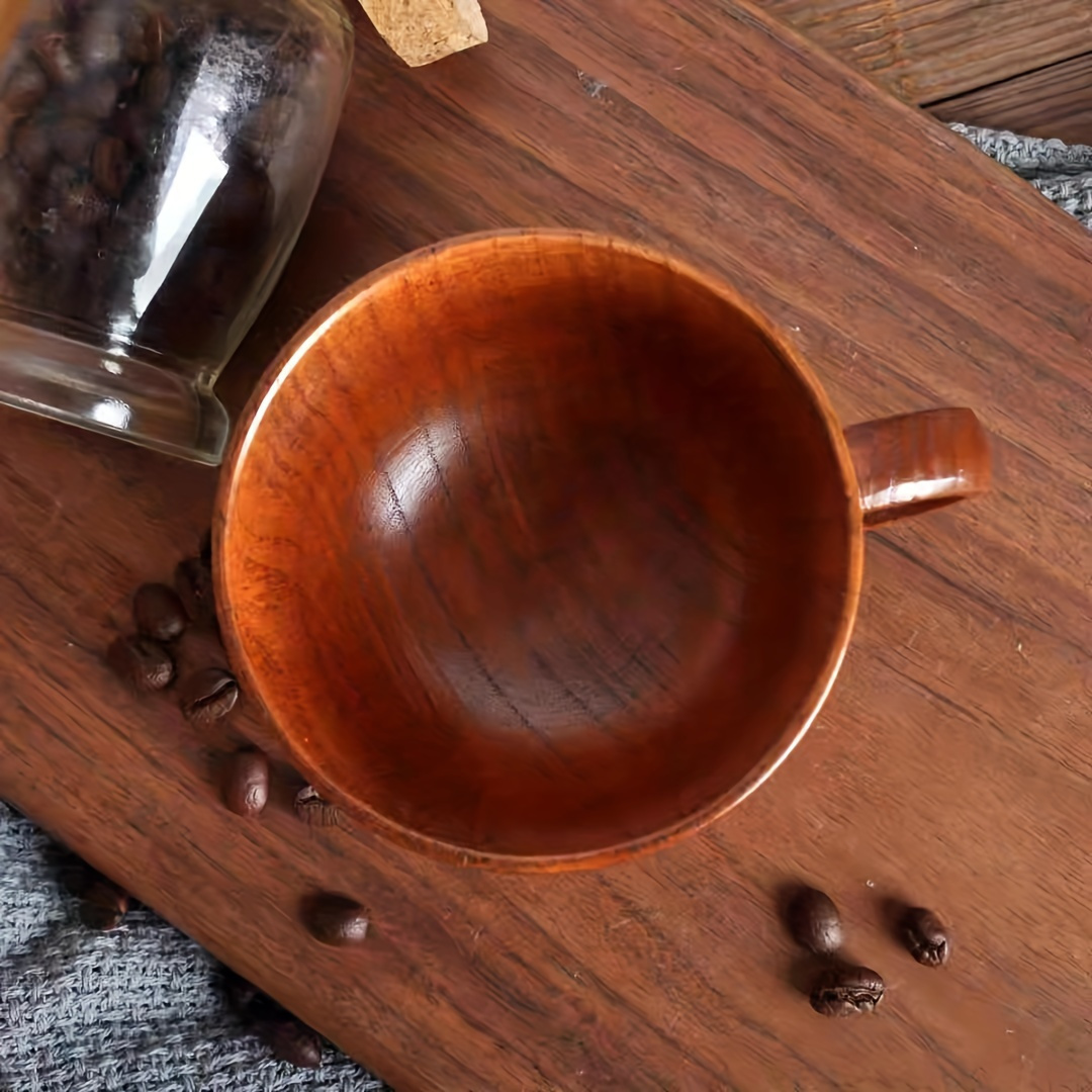 Handmade Wooden Coffee Cups, Natural Wood Milk Cups With Handle, Perfect  For Coffee Or Tea, Ideal For A Cozy And Rustic Drinking Experience - Temu