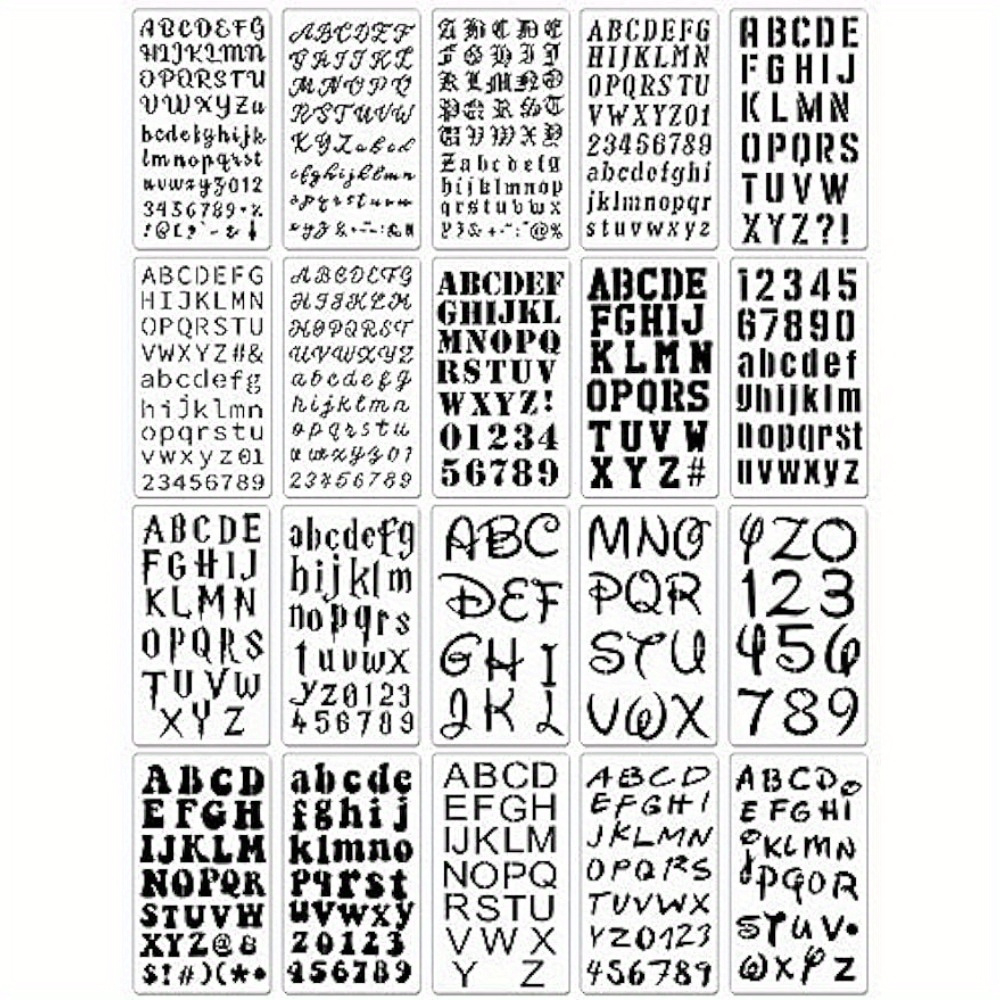 Jekkis 56 Pack Letter Stencils for Painting on Wood Alphabet Stencils with  Numbers and Signs Reusable Plastic Small Stencils for Drawing Journal DIY  Craft Project - 146 Designs in Saudi Arabia