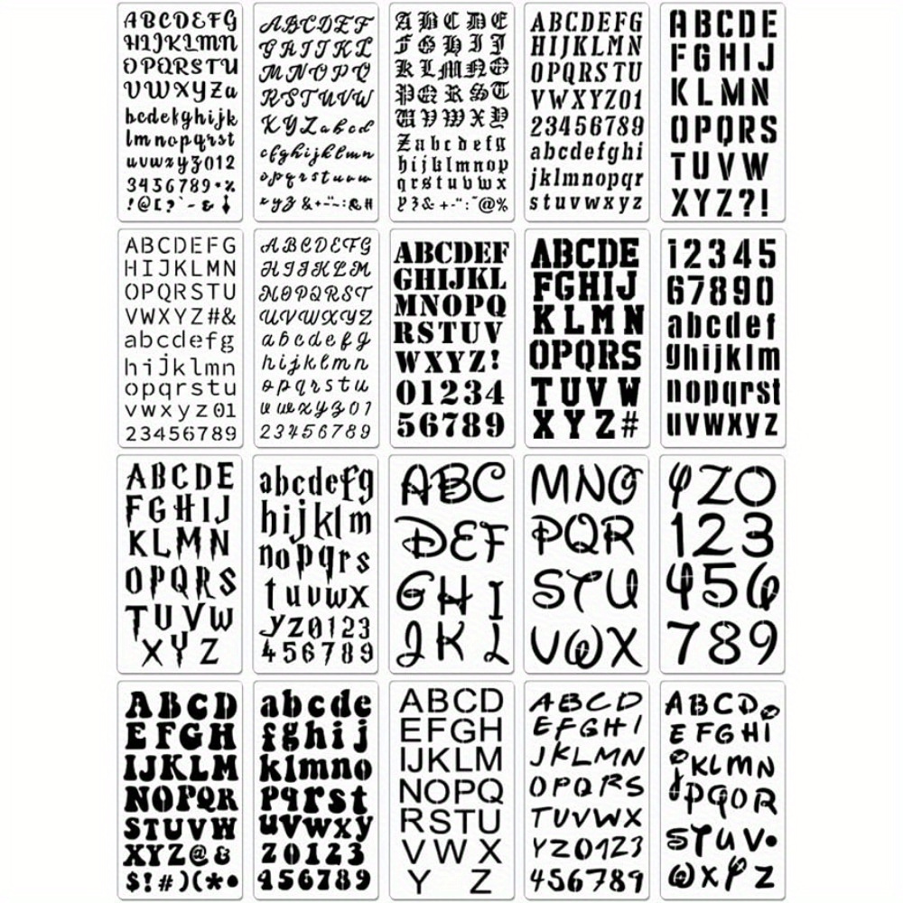 YESTUNE 40pcs Alphabet Letter Stencil Reusable Plastic Template for DIY  Drawing Painting
