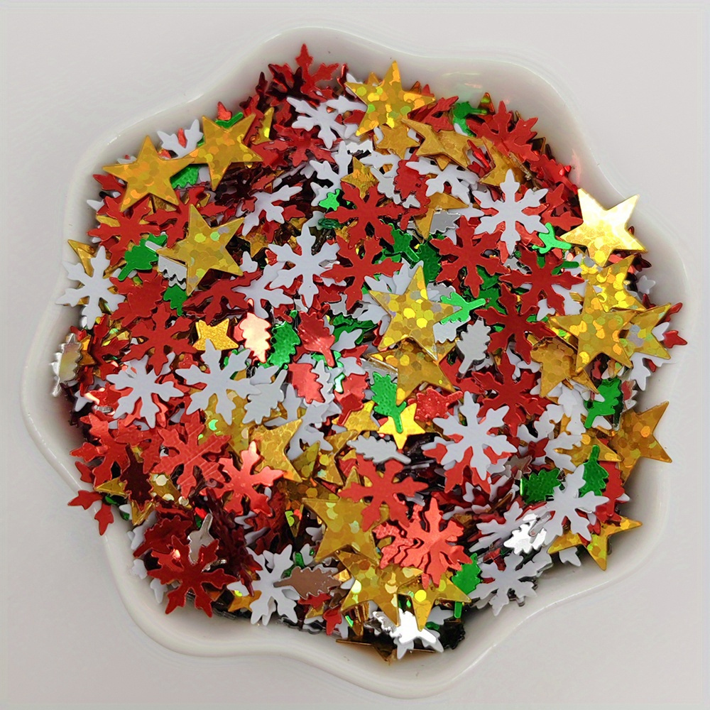 1pc/set Colorful Christmas Nail Art Snowflake Sequins Sparkly Confetti For  DIY Nail Art Jewelry, Makeup For Festival Decors