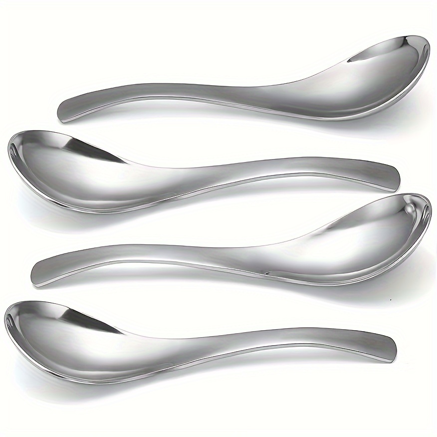 6/12Pieces Dinner Spoon Set, 7.99in Tablespoons, Silverware Spoons,  Stainless Steel Spoons Set For Eating Soup, Cereal - Mirror Polished  Dishwasher Sa