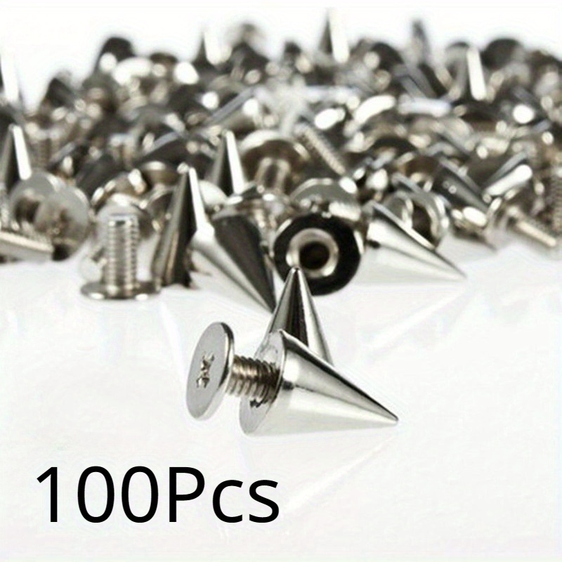 100Pcs Diameter 10mm Heart Shape Studs For Clothing Silver Punk