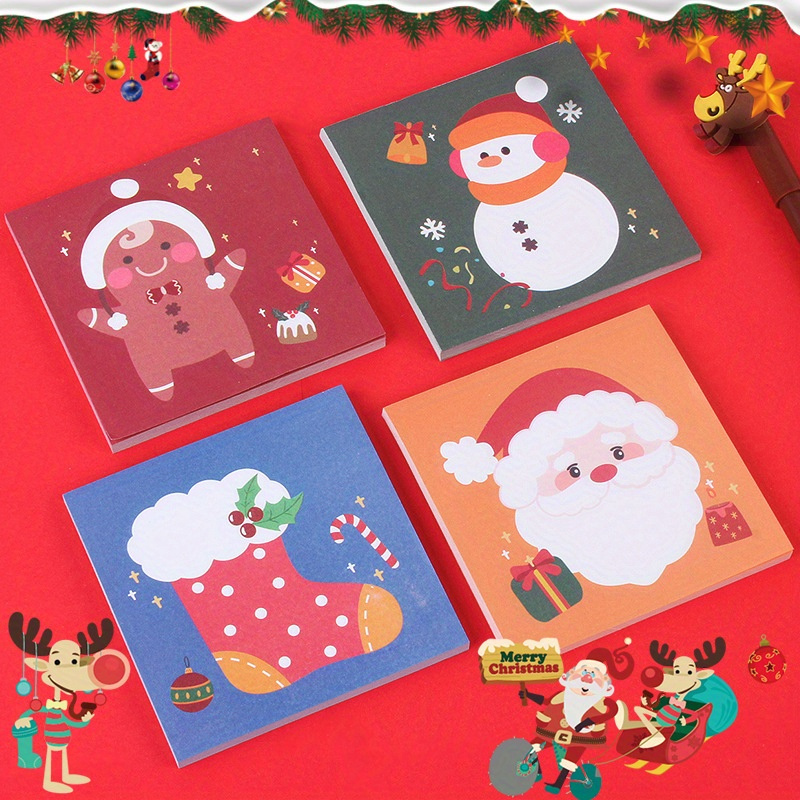 5 sets 250 sheets cute christmas sticky note pads notepads journal school stationery office student supplies 50sheets pc navidad christmas decorations party favors weird stuff school supplies back to school notebook