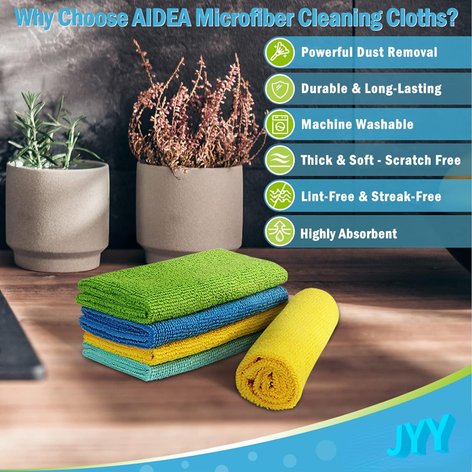 AIDEA Microfiber Cleaning Cloth -12PK, Absorbent Coral Fleece Dusting  Cloths, No Odor Reusable Dish Cloth, All Purpose Premium Cleaning Rags,  Washable