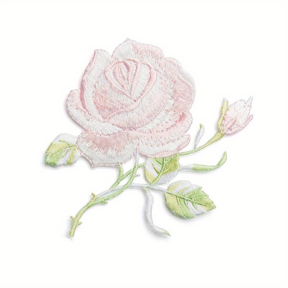 1pc Sewing On Patches Rose Flower Embroidered cloth stickers