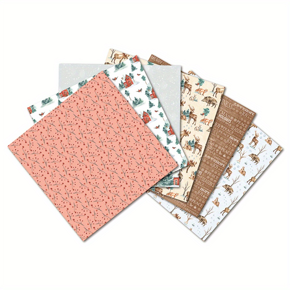 Aesthetic Scrapbook Paper Winter Style Pattern Diy Material - Temu