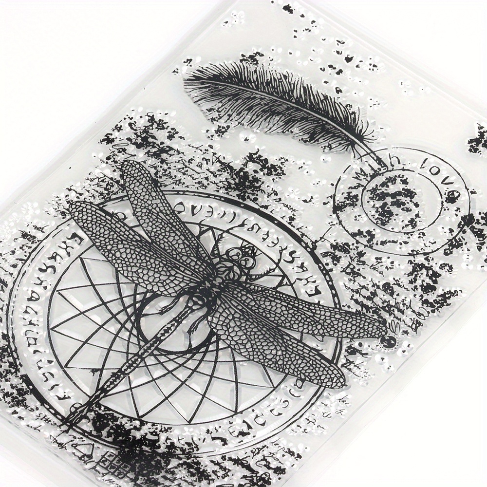 Dragonfly Flower Seal Stamps Diy Transparent Stamps For - Temu