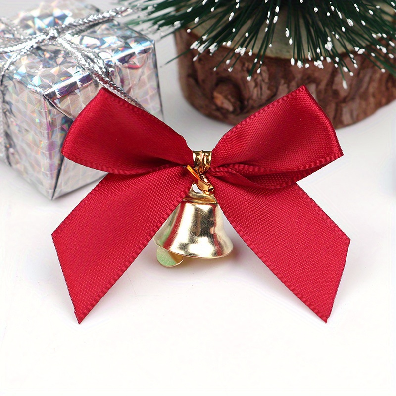 6pcs Christmas Red Gift Bow Presents Wreaths Wrapping Gift Wrap Decoration  