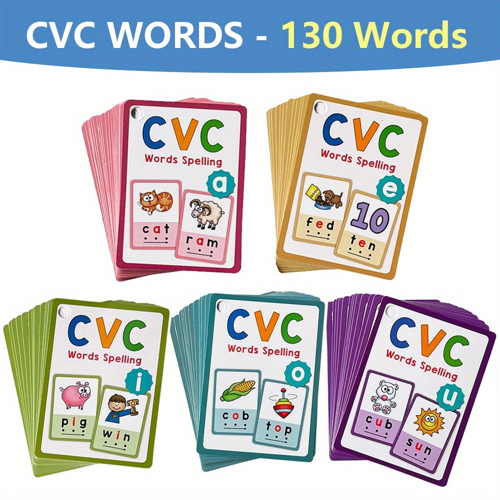 26 Alphabet Phonics CVC Words Learn Flash Cards With The - Temu Belgium