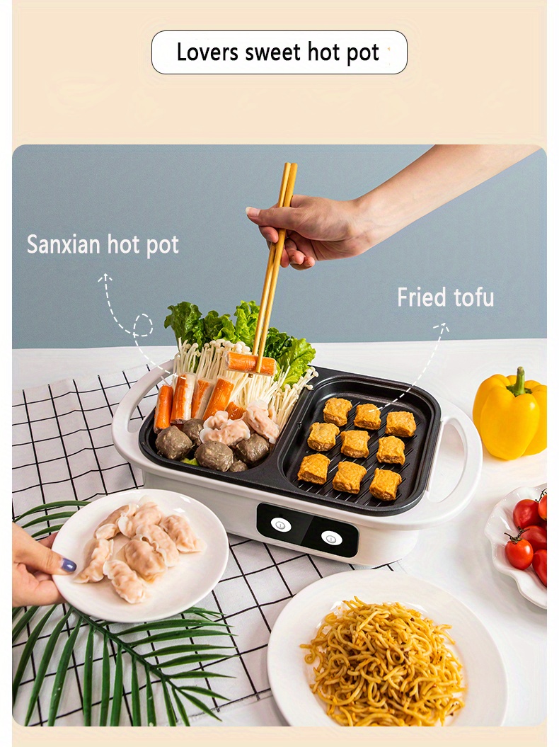 Electric Hot Pot Grill Barbecue Household Electric Hot Pot - Temu