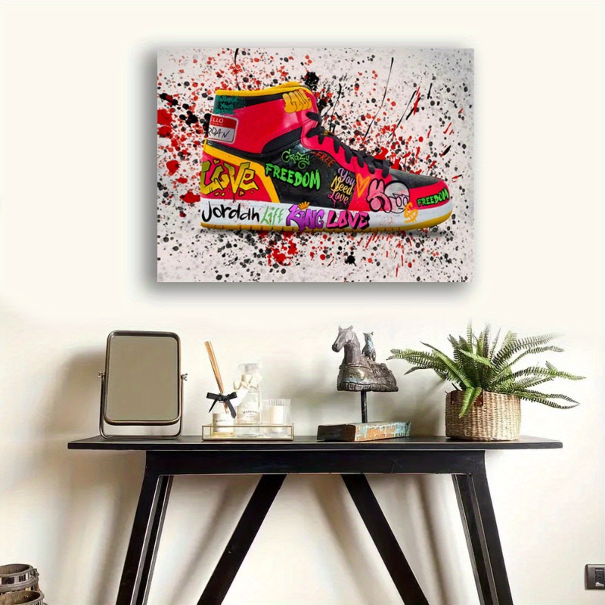 Canvas Poster, Modern Abstract Colorful Graffiti Wall Art Decor, For ...
