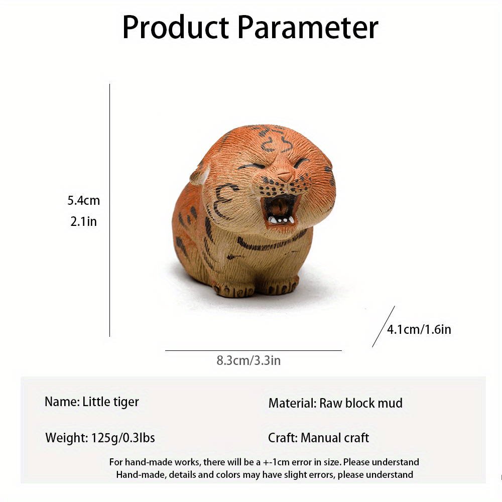 1 Mini Escultura De Tigre Estatua De Arcilla De Gres Lindo - Temu