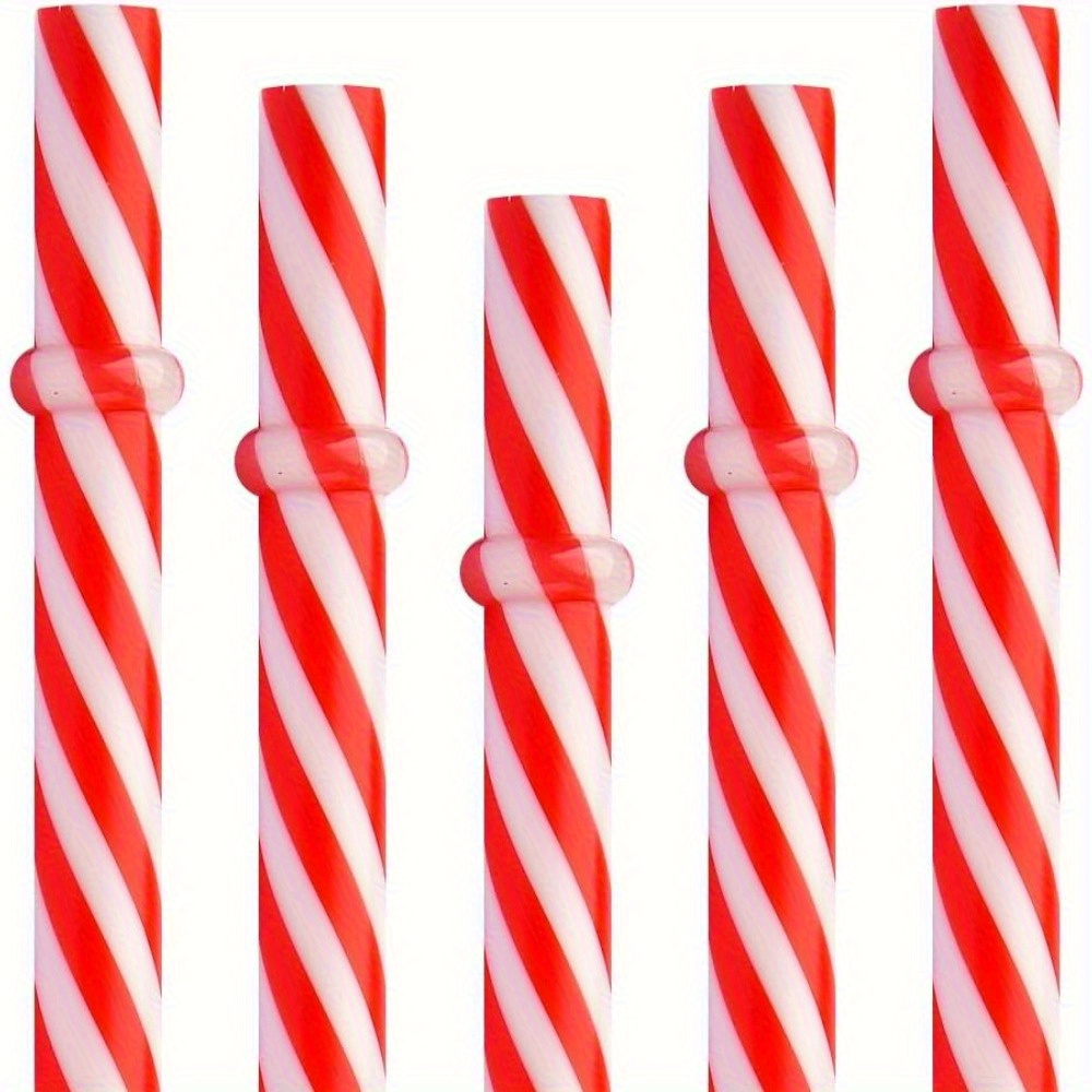 Christmas Straws (25 Pack) - Candy Cane Red and Green Stripes & North Pole  Party Straws, Christmas Party Supplies, Holiday Decor Drinking Straws