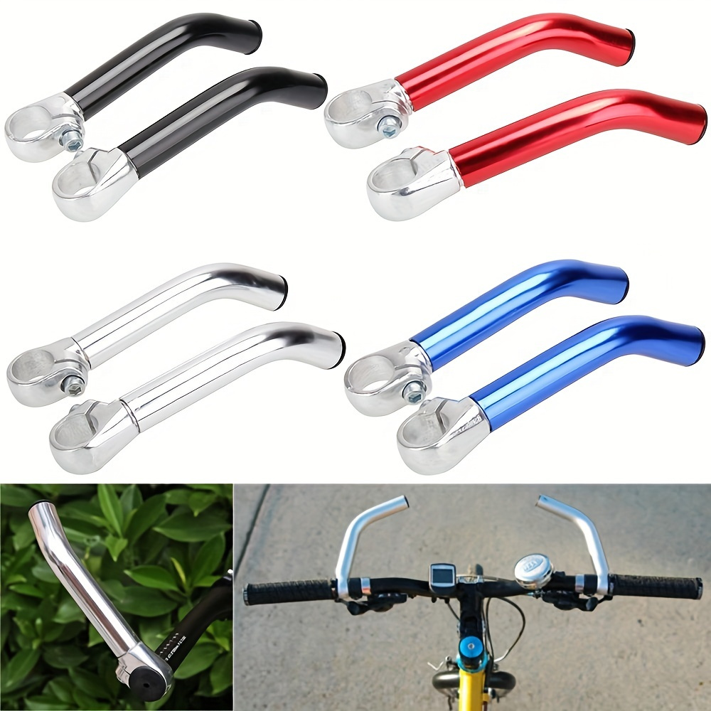 Agarres de manillar de bicicleta de montaña, ergonómicos con bloqueo y  extremos de cuernos, anillos de aleación de aluminio con bloqueo