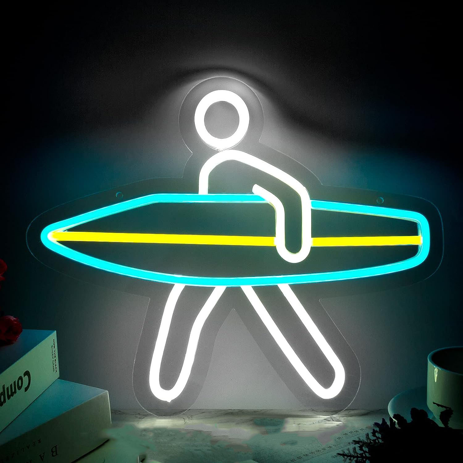 Surf Led Dimmable Neon Sign Light Wall Decor Bedroom - Temu