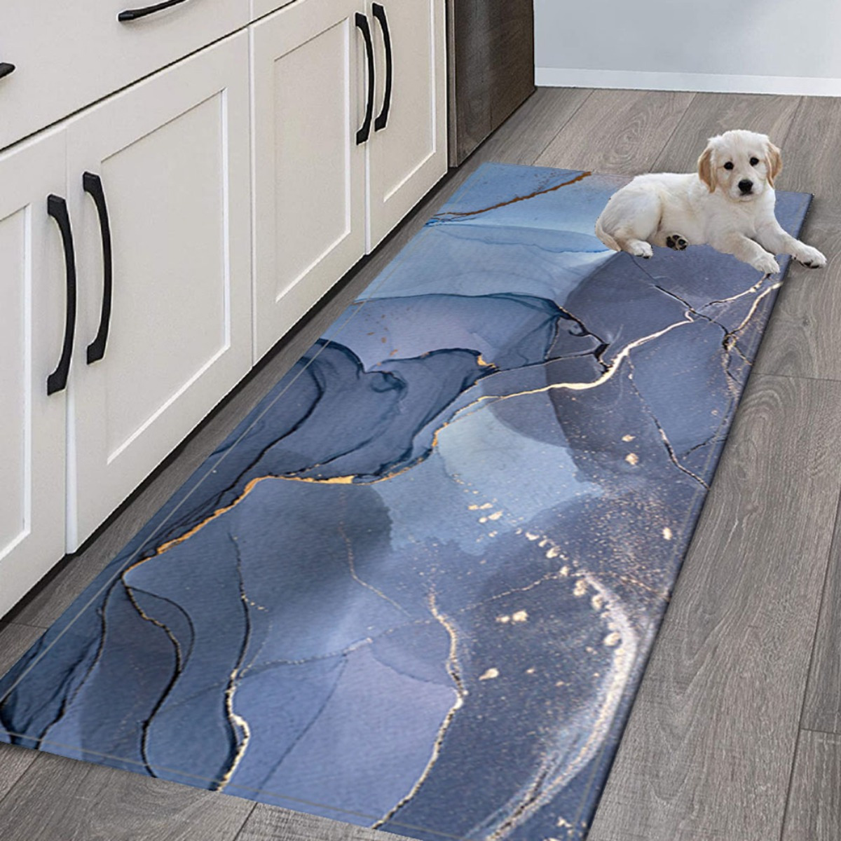 Blue Marble Pattern Bath Rug Non slip Bath Mat Living Room - Temu