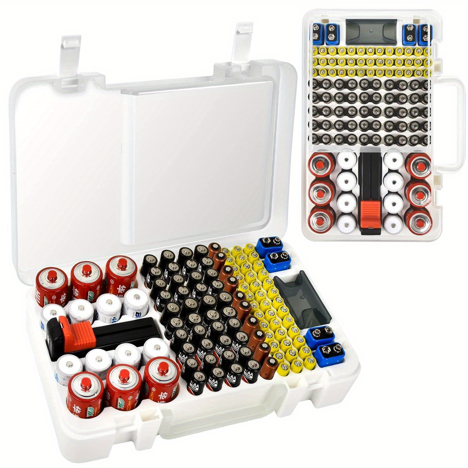 CR2032 or CR2025 button battery case holder organizer storage box