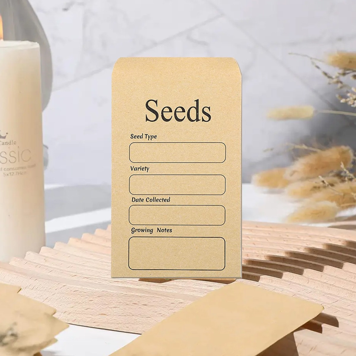 20pcs, Seed Envelopes Small Self-Adhesive Sealing Sead Envelopes Kraft Seed  Saving Packets 2.36 X 3.14 Inches For Collecting Flowers Vegetables Seed