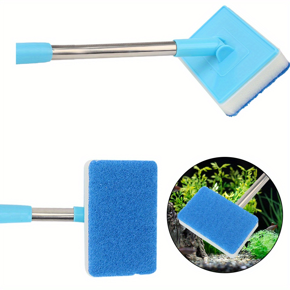 COLOURFUL - Aquarium Cleaning Tool for Fish Tank Cleaner Window Sponge  Brush Cleaning Tool Kit for Glass Fish Tank Aquarium (Plastic Brush)