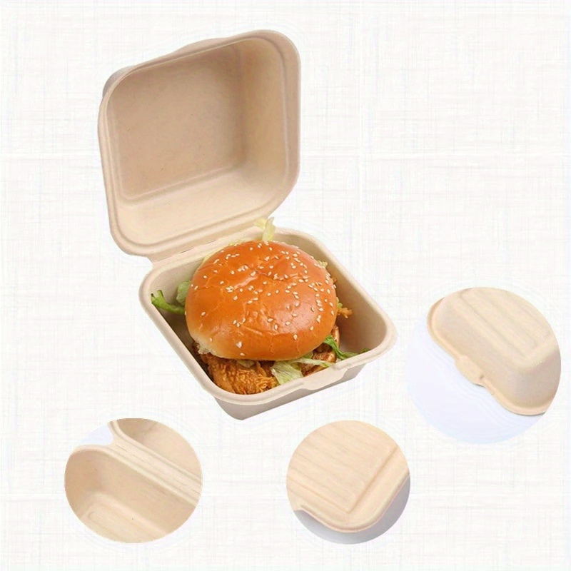 Bamboo Sugarcane Bagasse Container Bento Lunch Box Disposable