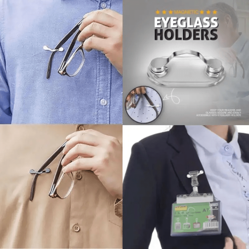 Men's Magnetic Hang Eyeglass Holder Pin Brooches Trendy - Temu