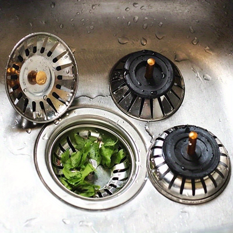 Stainless Steel Kitchen Sink Strainer Stopper, Waste Plug Sink Filtre,  Lavabo Bathroom Hair Colanders Cocina Filter - Temu United Arab Emirates