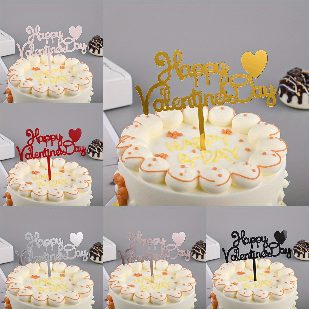Rose Gold 'Happy Birthday' Cake Topper - Valentina's Party World