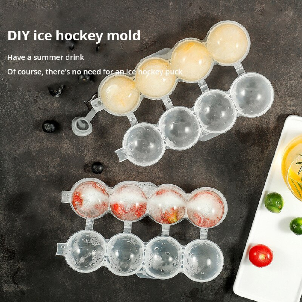 Kitchen Ice Box Ice Cream Maker Tool 4 Hole Cube Makers Round Ice Hockey Ball  Ice Mould Bar Party Articles - Temu