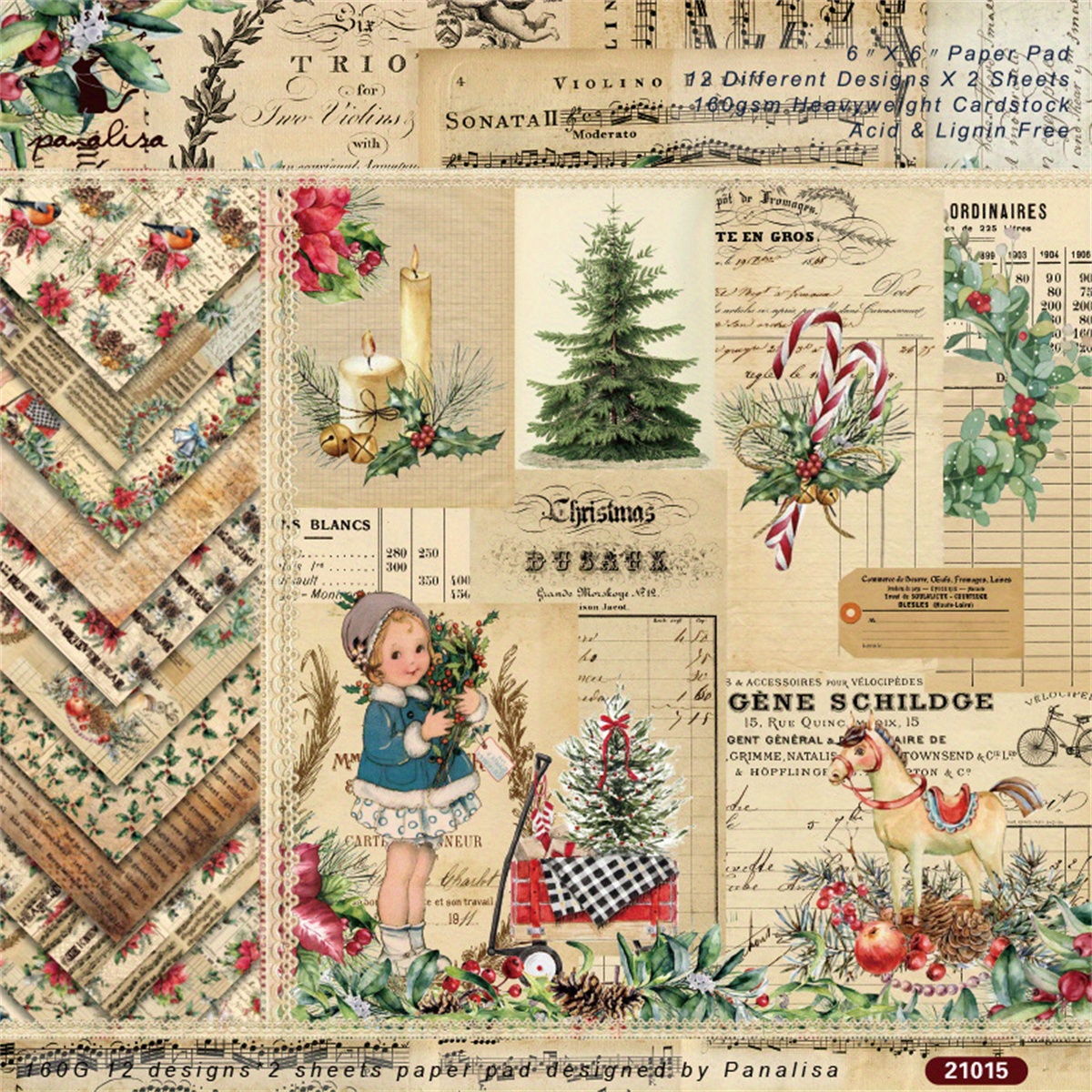 Christmas Scrapbook Paper Pad Aesthetic Double sided - Temu