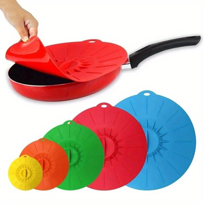 WALFOS Set of 5 silicone Microwave bowl cover cooking pot pan lid Cover-Silicone  food wrap cooking tools kitchen utensil
