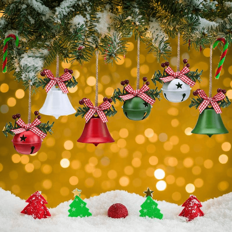 3 Pieces Syhood Christmas Bell Ornaments ，Funny Christmas Ornament,  Christmas Tree Bell Decoration Holiday Treat Gifts for Kids