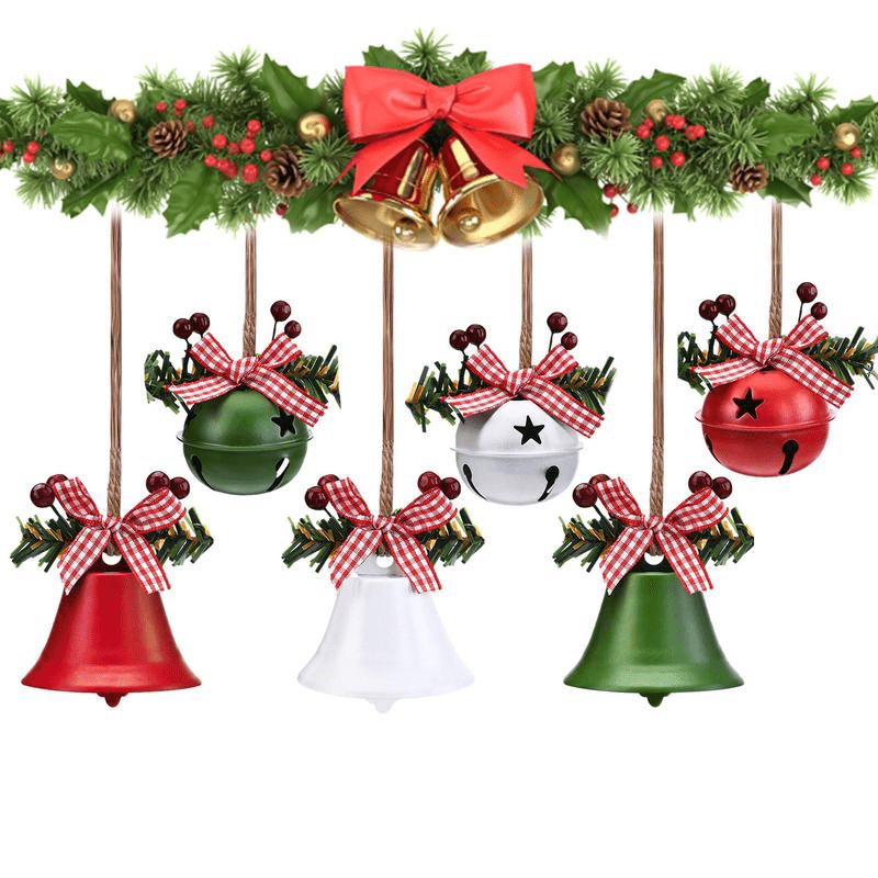 Jingle Bell Star Gold Jingle Bells 40mm Large Jingle Bell Bell Charms FOR  Traditional Christmas Tree Ornament Cat Pet Collar Pendants-6pcs 