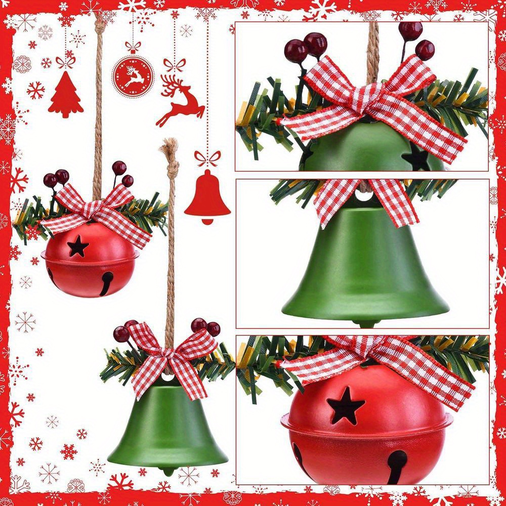 3 Pieces Syhood Christmas Bell Ornaments ，Funny Christmas Ornament,  Christmas Tree Bell Decoration Holiday Treat Gifts for Kids