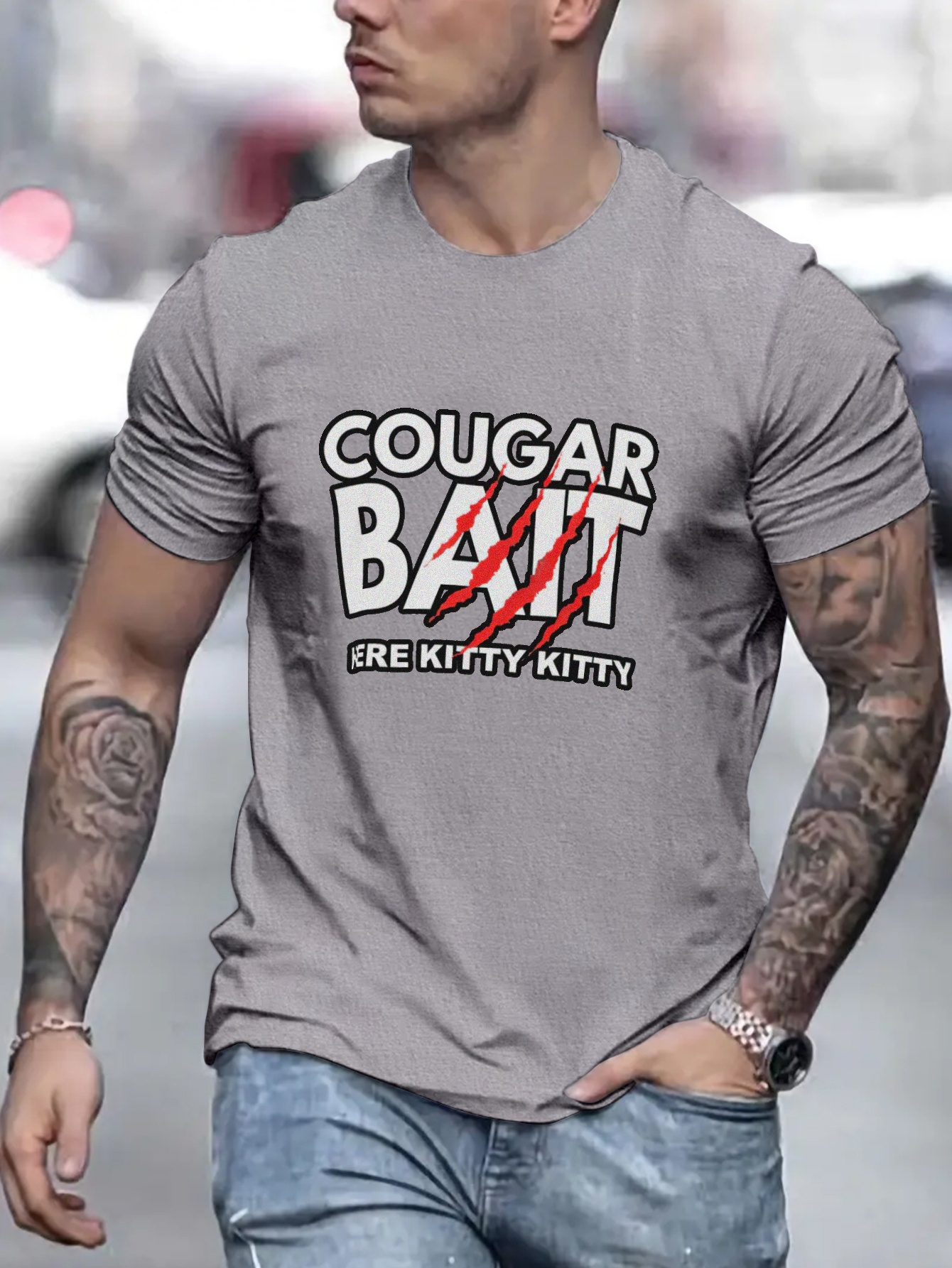 Bait Dirty Joke Print T Shirt, Tees For Men, Casual Short Sleeve T-shirt For Summer