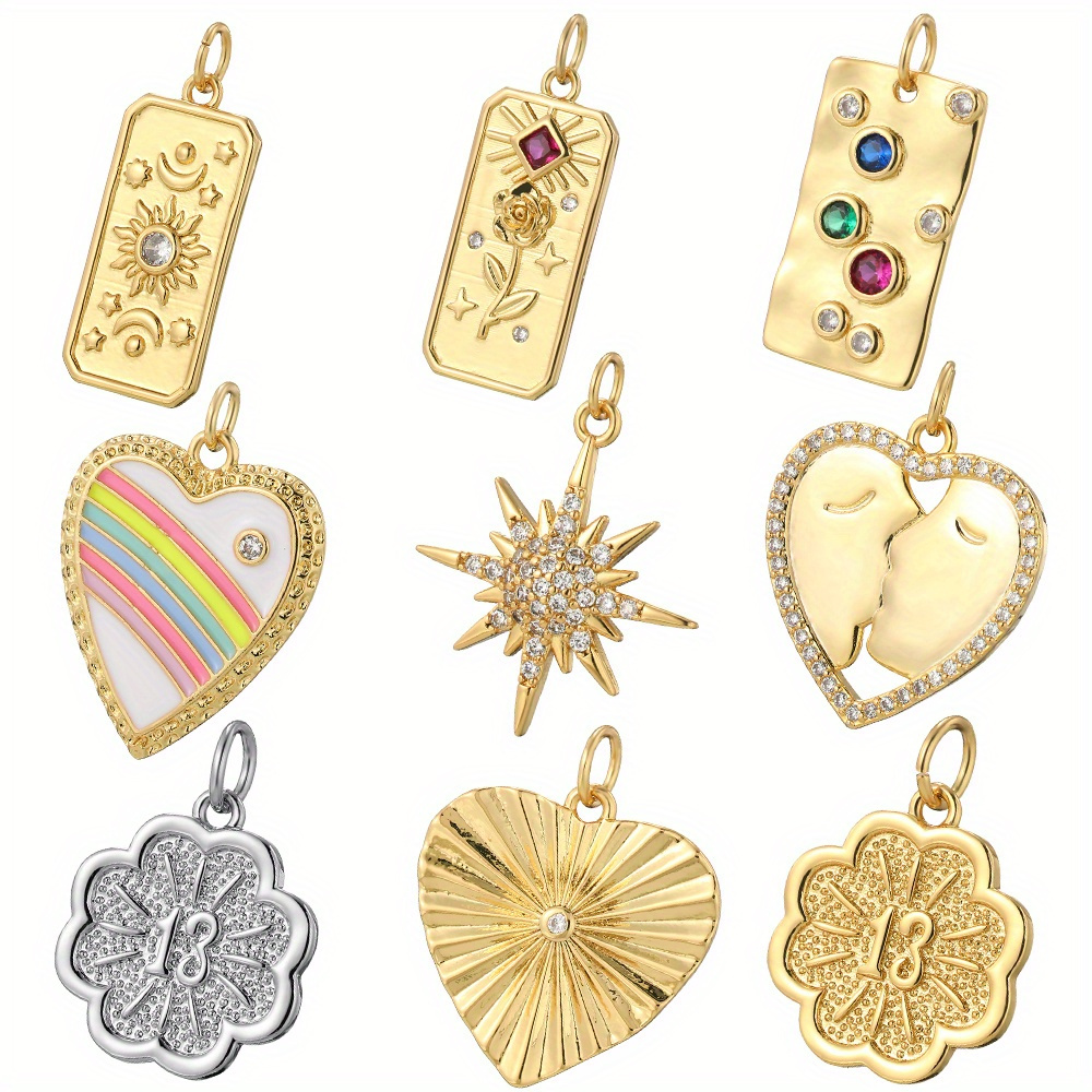 Cute Heart Charms For Jewelry Making Supplies, Letter Golden Diy Earring  Bracelet Necklace - Temu