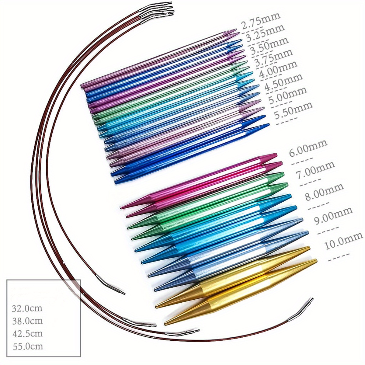 Aluminum Circular Knitting Needles Set Interchangeable - Temu