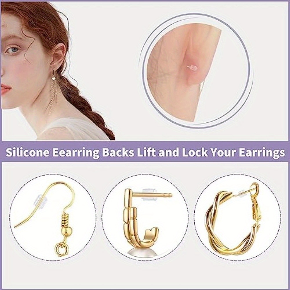 Silicone Earring Backs, Clear Earring Backings, 12PCS Soft Earring