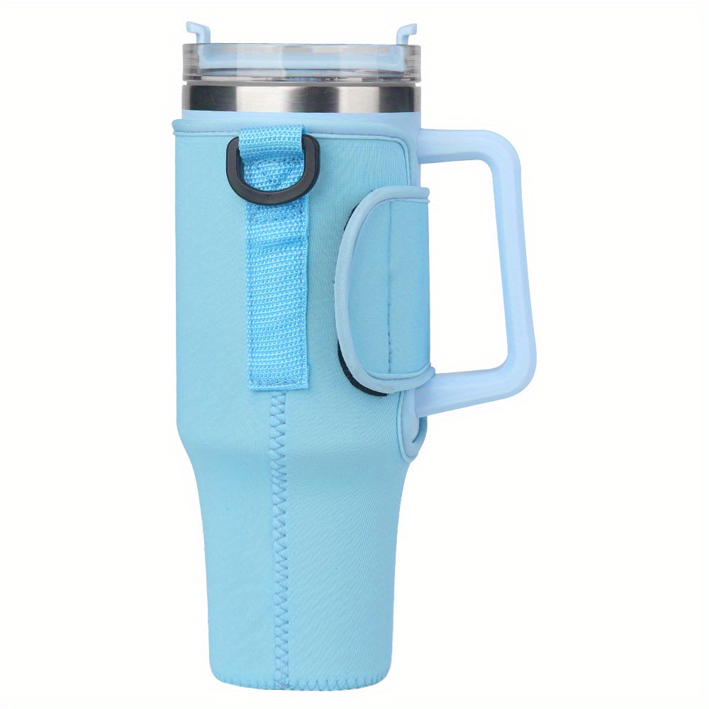 Solid Color Neoprene Water Bottle Carrier Bag For Stanley - Temu