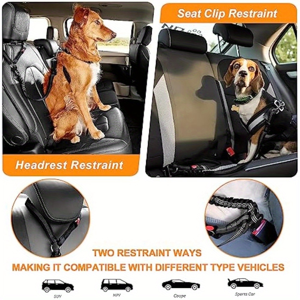Panier de voiture pour chien design avec ceinture de sécurité