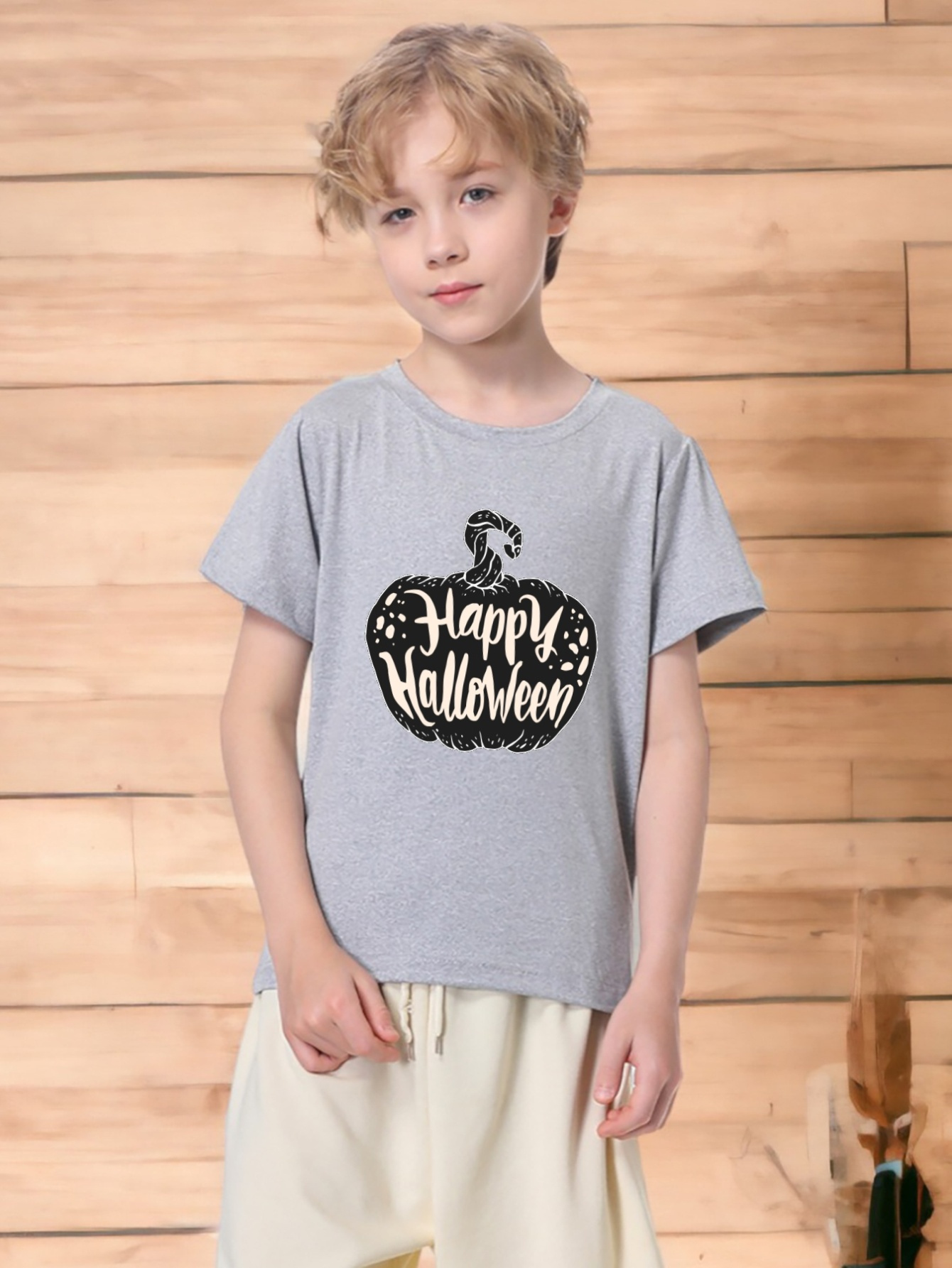 Cute Pumpkins Pattern Kids T Shirt Halloween Style Short Sleeve Top Boys Tee  For Summer - Kids' Fashion - Temu