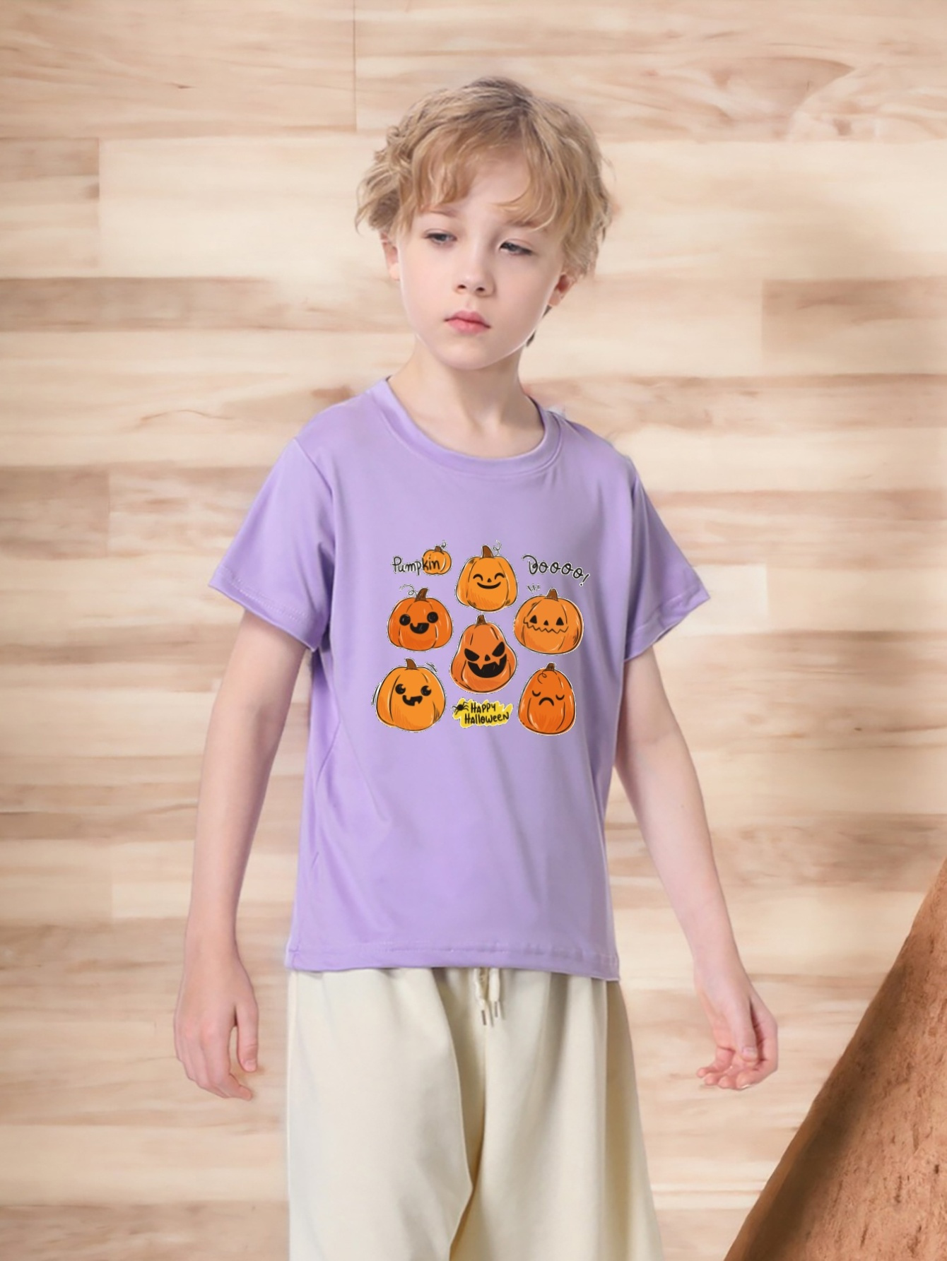 Happy Halloween Print T Shirt Tees For Kids Boys Casual Short