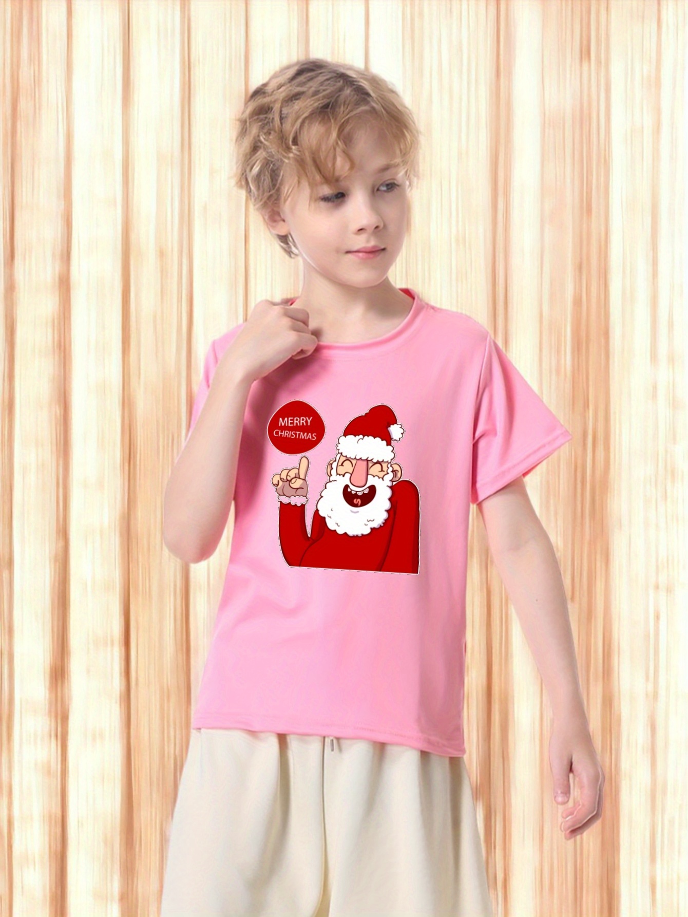 Christmas Cartoon Santa Print T shirts For Boys Cool - Temu New Zealand