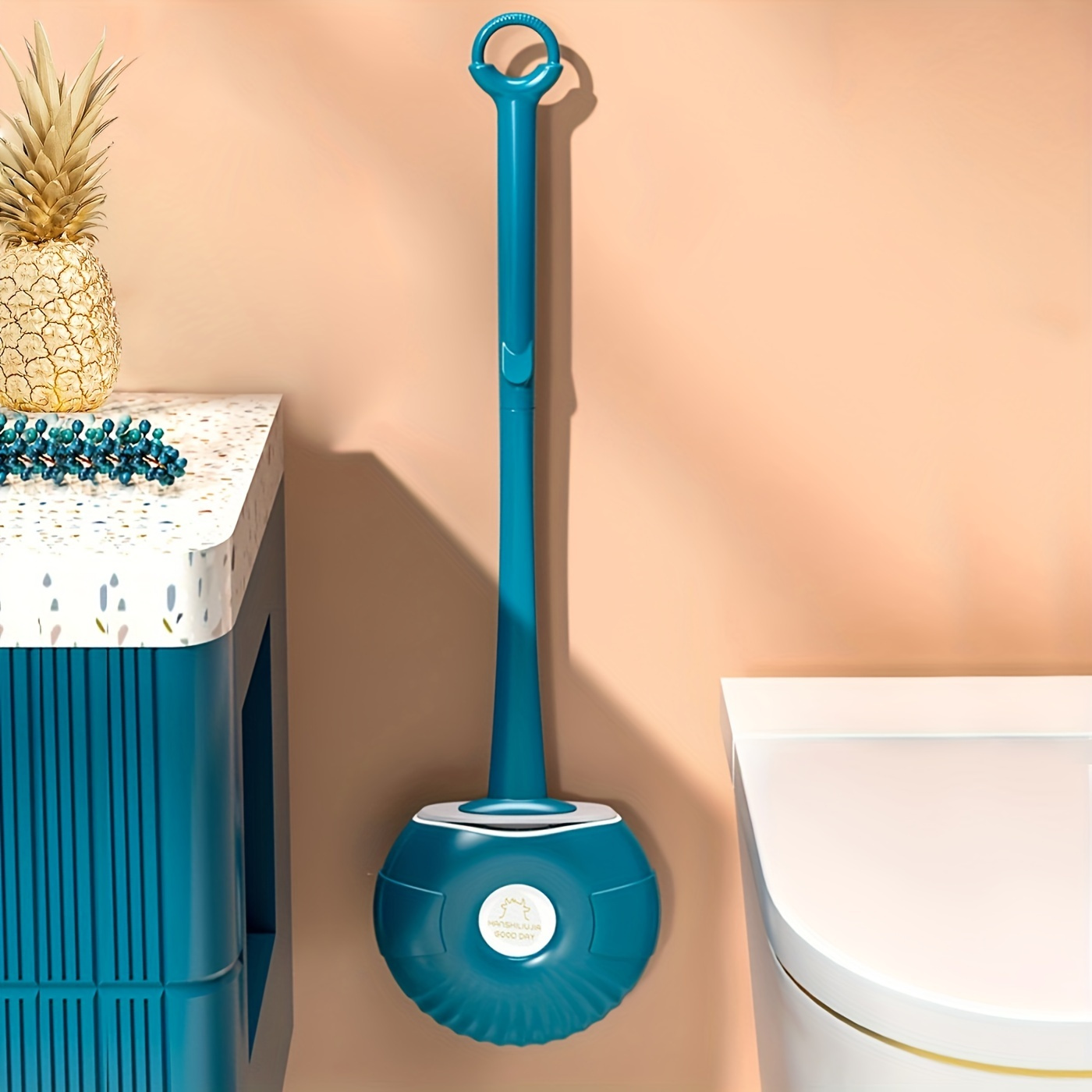 Toilet Brush And Holder Set, Wall Mounted, Long Handle Toilet