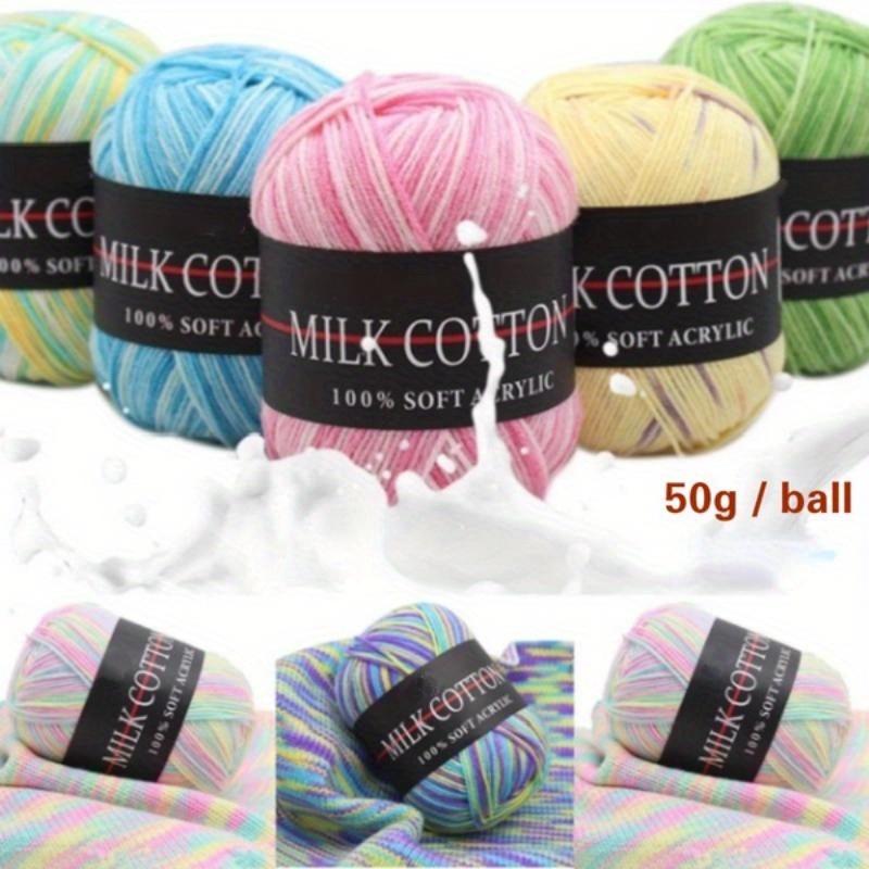 100% Acrylic 4 Strands Milk Cotton Yarn Soft Textured Hand - Temu
