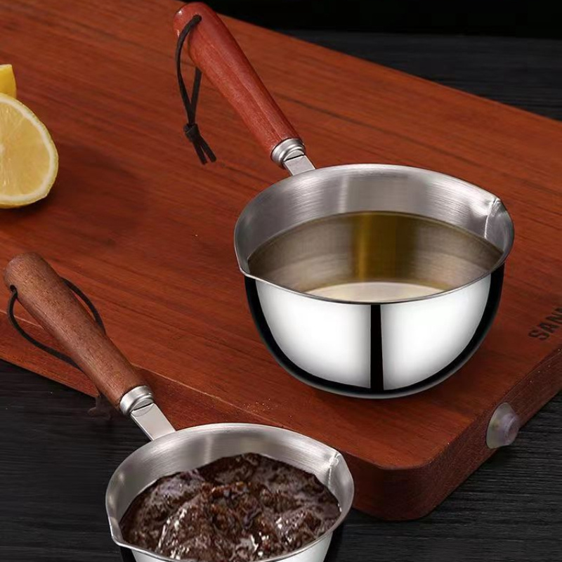 Mini Butter Melting Pot Hot Milk Small Saucepan With Wooden - Temu