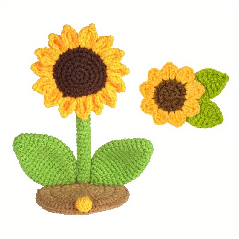 Crochet Kit Beginners Crochet Starter Kit Sunflower Potted - Temu