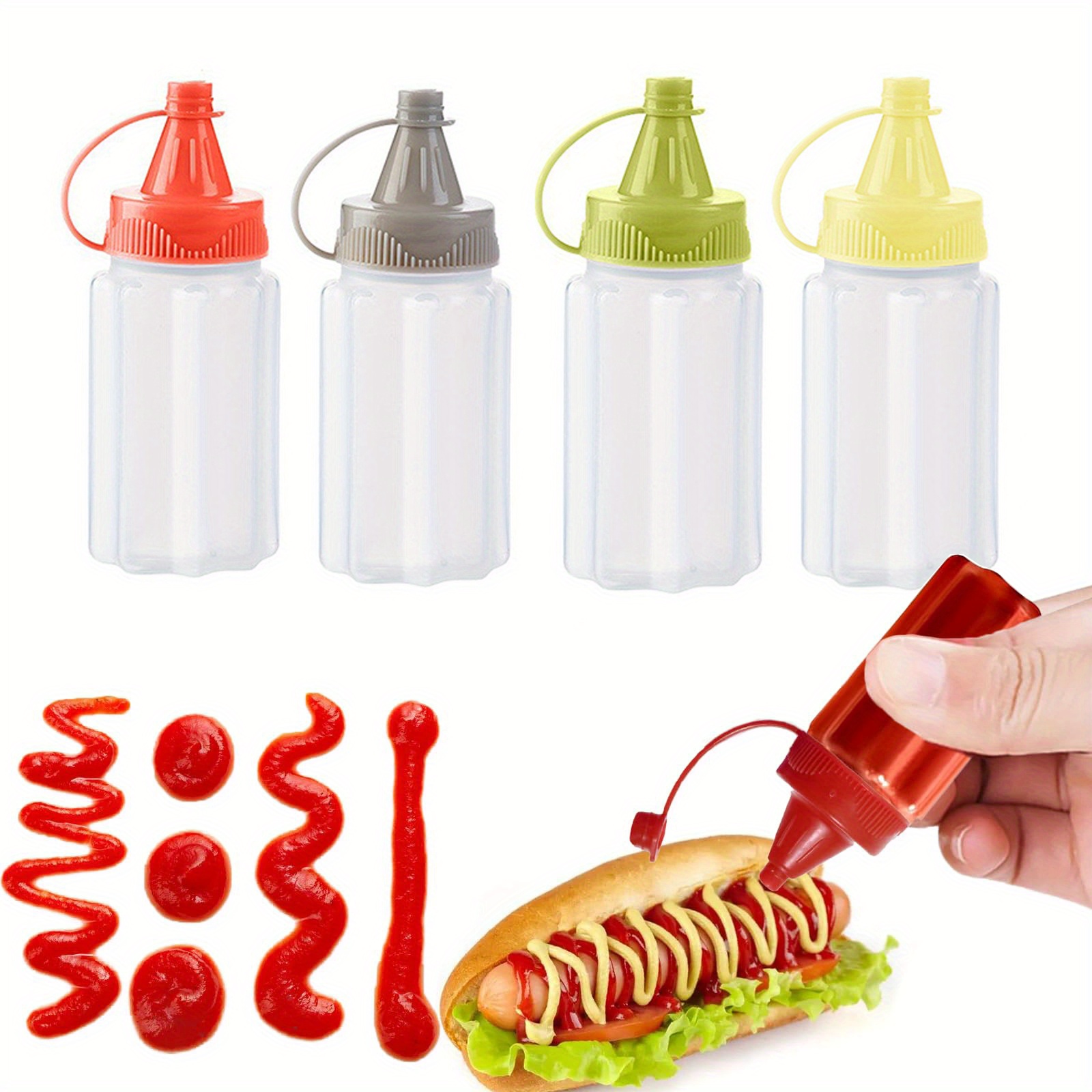 16pcs Lunch Box Sauce Container With Dropper, Cute Plastic Seasoning  Distributo Mini Salad & Tomato Sauce Bottle